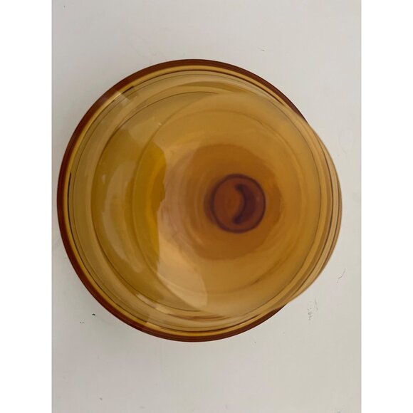 Clear Dark Amber Pedestal Covered Compote Candy Dish 6” Extra Nice - Picture 7 of 11